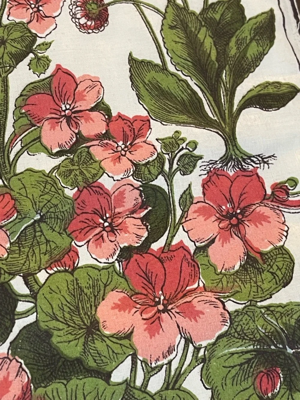 Vintage Botanical 1970s fabric potholders/Hot‎ pads set of 2 Grand Millenial